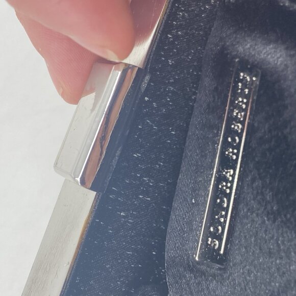 Sondra Roberts Embellished Silver Clasp Clutch Purse Floral Wedding Crossbody - Picture 9 of 15